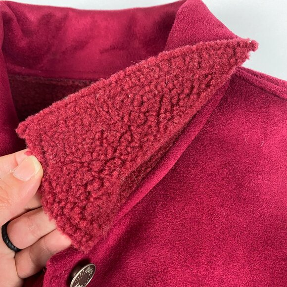 J. Jill Jacket Women's Size Small Faux Suede Burgandy - Picture 5 of 16